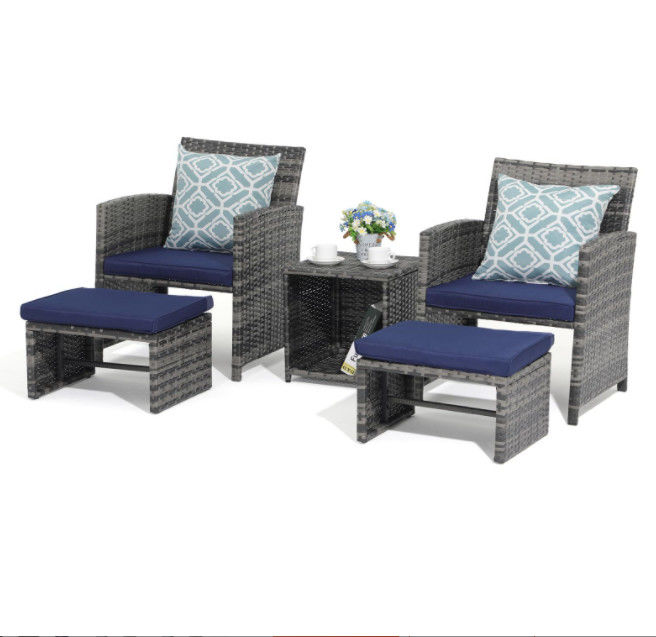 Luxury Rattan Garden Sofa Sets Furniture Wicker Outdoor Chairs Table Ottoman