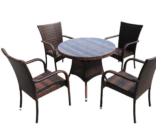 4 Seater Rattan Round Dining Table And Chair Set Outdoor Furniture Rattan Dining Table Set