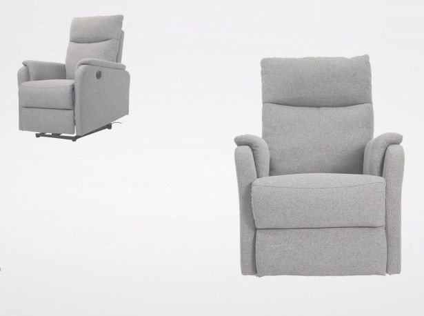 Fine Linen Lumbar Heating Massage Manual Recliner Seat Sofa Wall Hugger 3 Seater