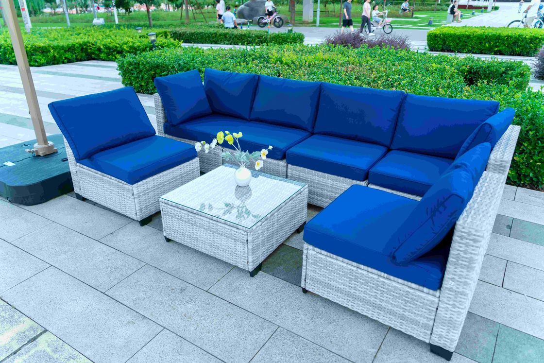 Outdoor furniture rattan living room sofa woven balcony combination rattan chair booth leisure bar home