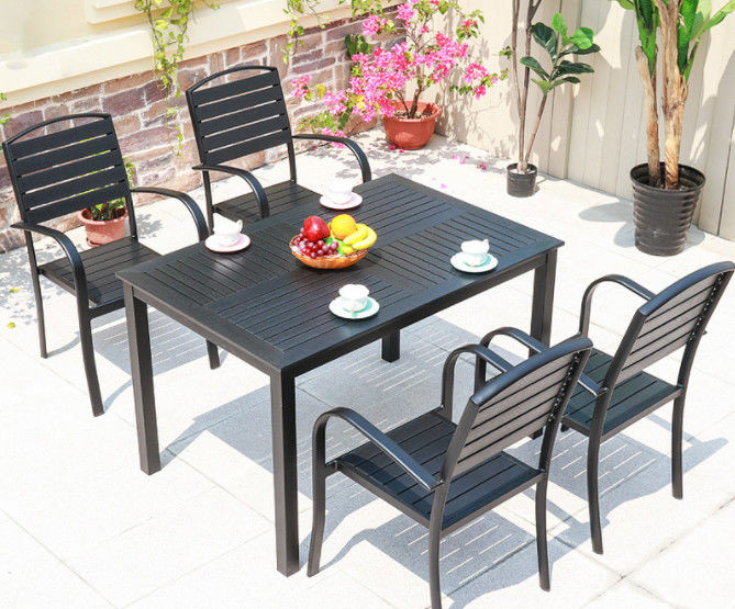 WPC Furniture Set Anti-Corrosion Patio Outdoor Outdoor Leisure Balcony Garden Cafe Outdoor Table And Chairs Set