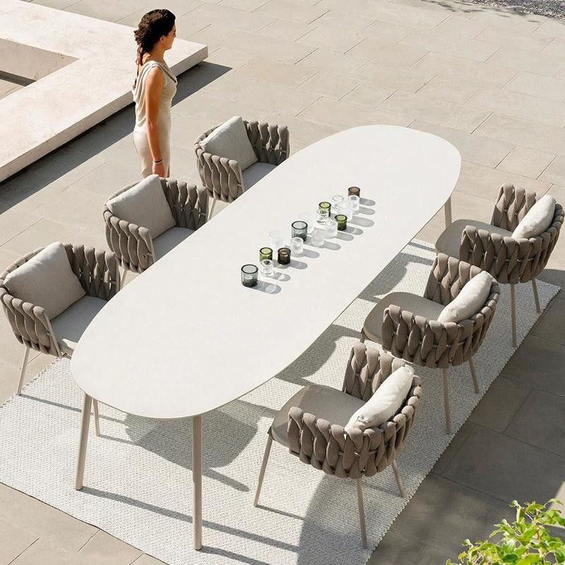 Outdoor table, leisure rattan chair, combination coffee shop chair, outdoor courtyard villa, outdoor waterproof and sunscreen rattan chair
