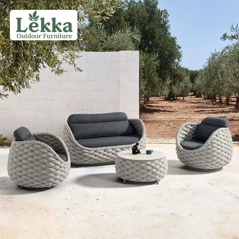 Nordic Outdoor Sofa Courtyard Villa Balcony Vine Chair Furniture Combination Outdoor Garden Waterproof Sunscreen Leisure Sofa